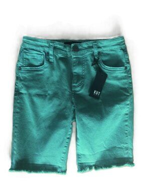 Kut from the Kloth Sophie Bermuda Shorts Color: Teal Size: 0 NWOT